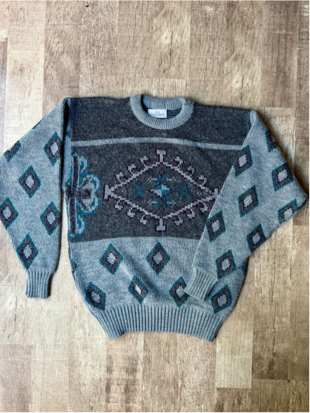 Vintage 1980s 1990s J.J. Cochran Southwestern Aztec Pattern Sweater USA Large